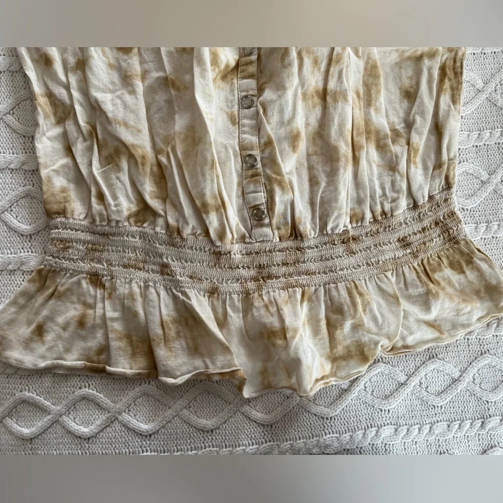 Nine West Jeans Brand Cotton Ruffle Sleeve Spring blouse Women’s Size Small - Picture 9 of 14
